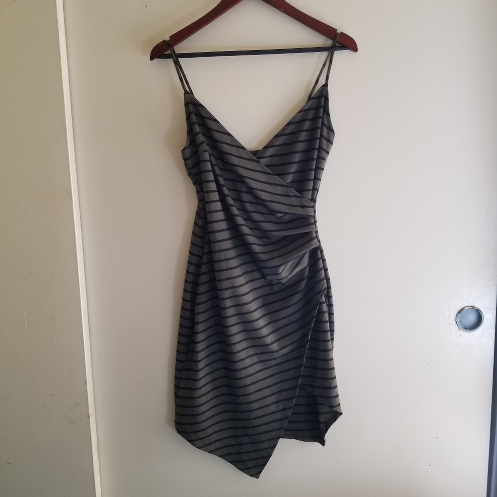 Black and green striped dress